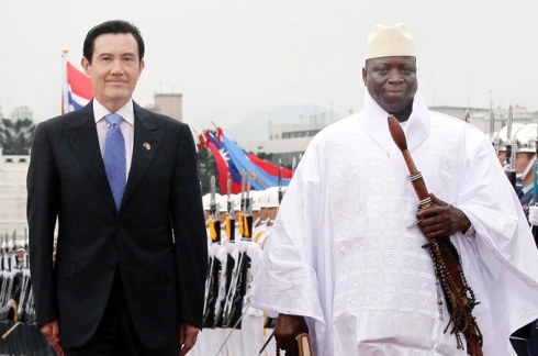 President Yahya Jammeh, right, says Gambia wants to "remain friends" with Taiwanese people [EPA]